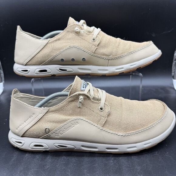 Columbia PFG Shoes Mens Size 13 Taupe Boat Deck Casual Sneaker Slip On Loafers - Picture 1 of 7